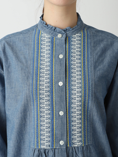 McGREGOR(マックレガー) |ダンガリー刺繍ロングシャツ