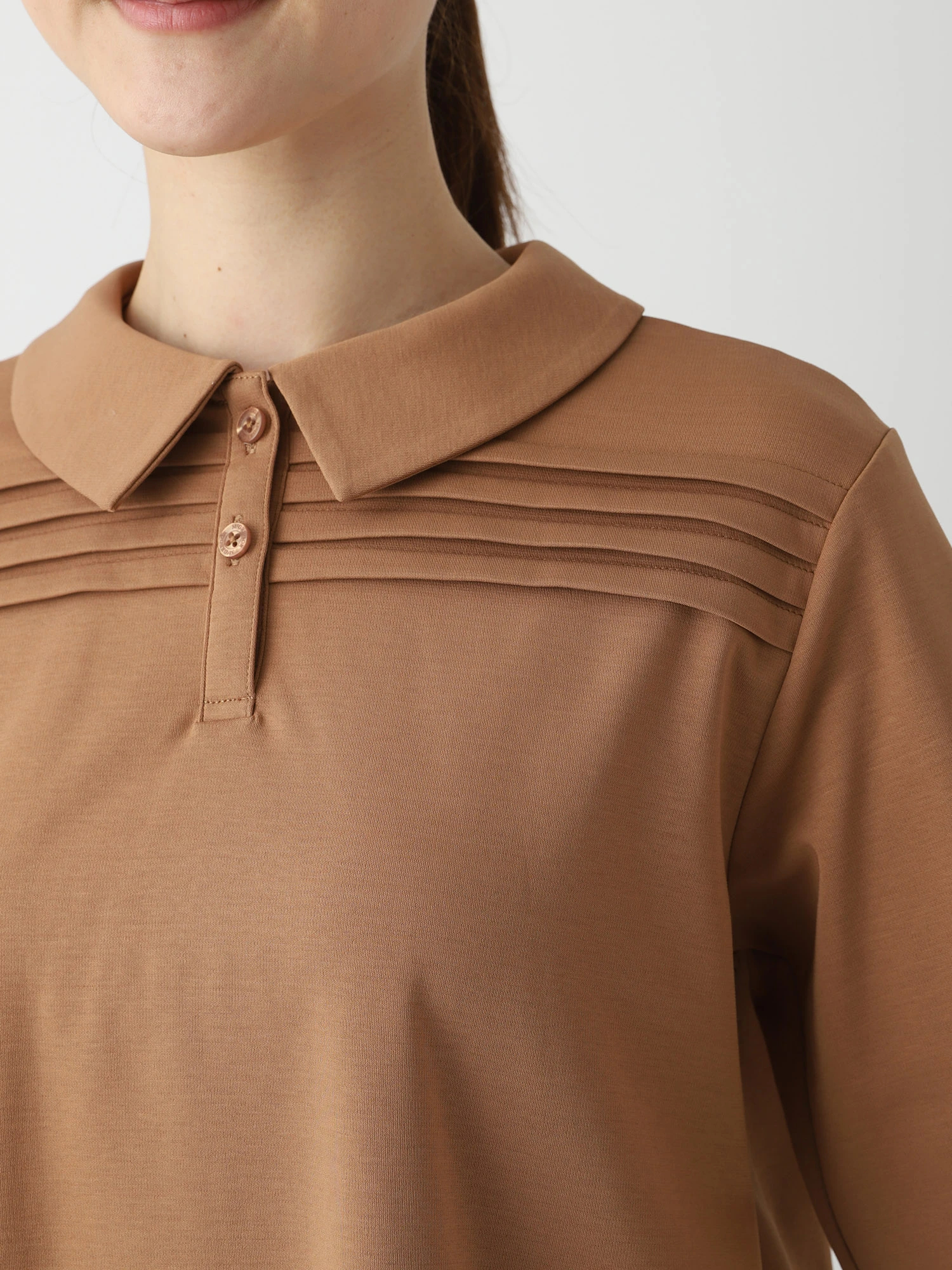 ebure ダークグレー 長袖ポロシャツ osharewalker シャツ レディース トップス ポロシャツ