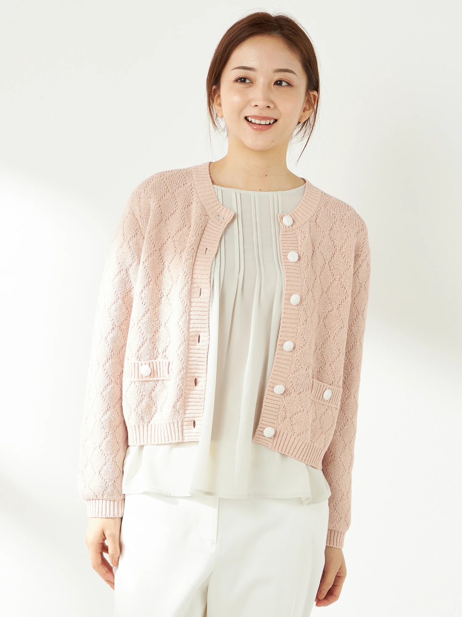 楽天市場】【SALE／46%OFF】ダイヤ柄ニットカーディガン 大きい