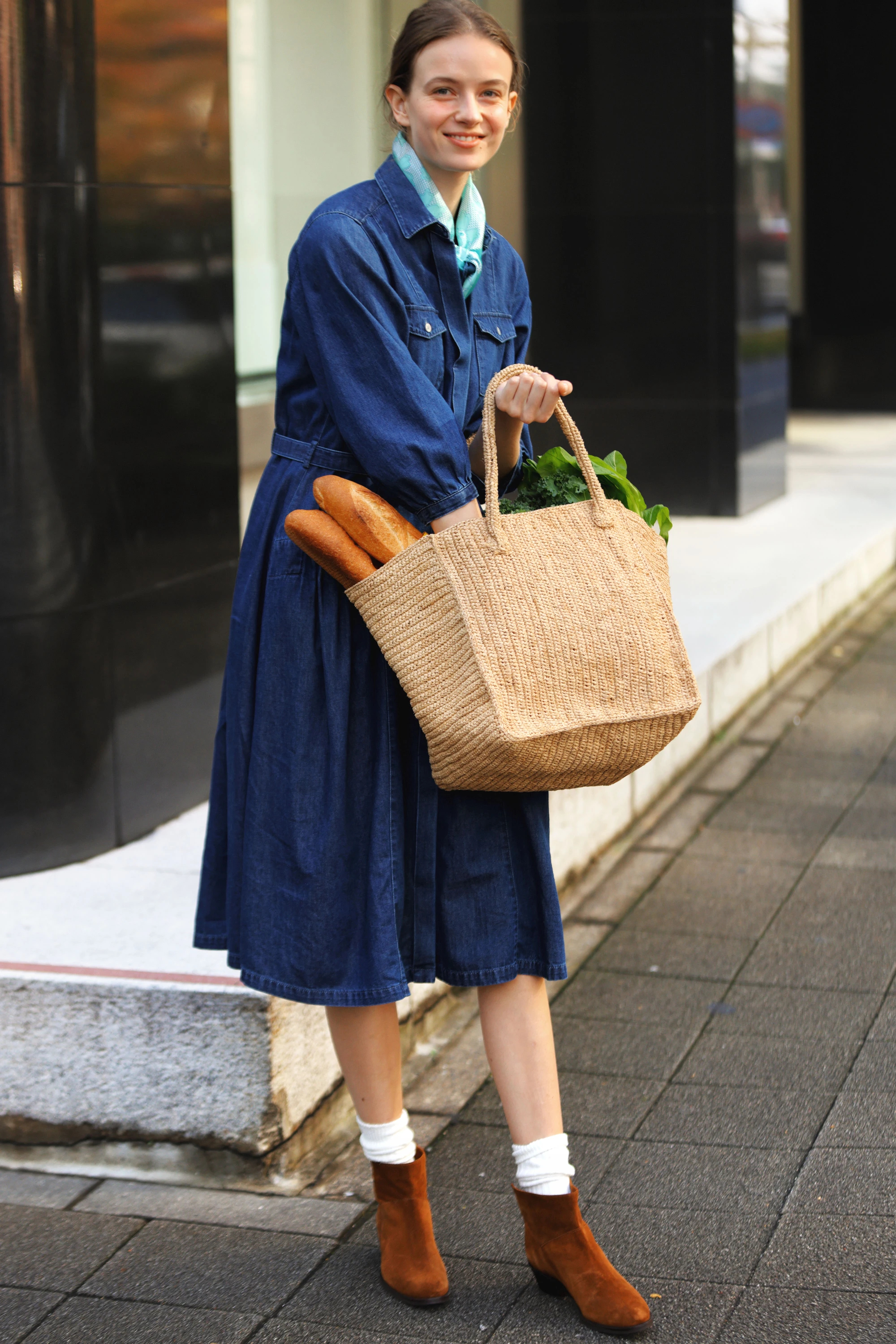 McGREGOR（マックレガー）｜ワンピース｜7分袖デニムワンピース