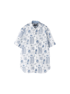 ★タグ付き★マックレガー ミッドセンチュリー柄 半袖シャツ XL ブルー McGREGOR（マックレガー）｜シャツ(半袖）｜ミッドセンチュリー