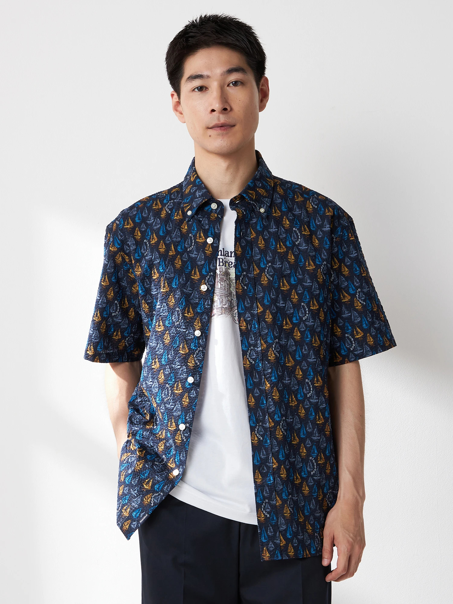 McGREGOR（マックレガー）｜シャツ(半袖）｜リゾート柄シャツ（ヨット