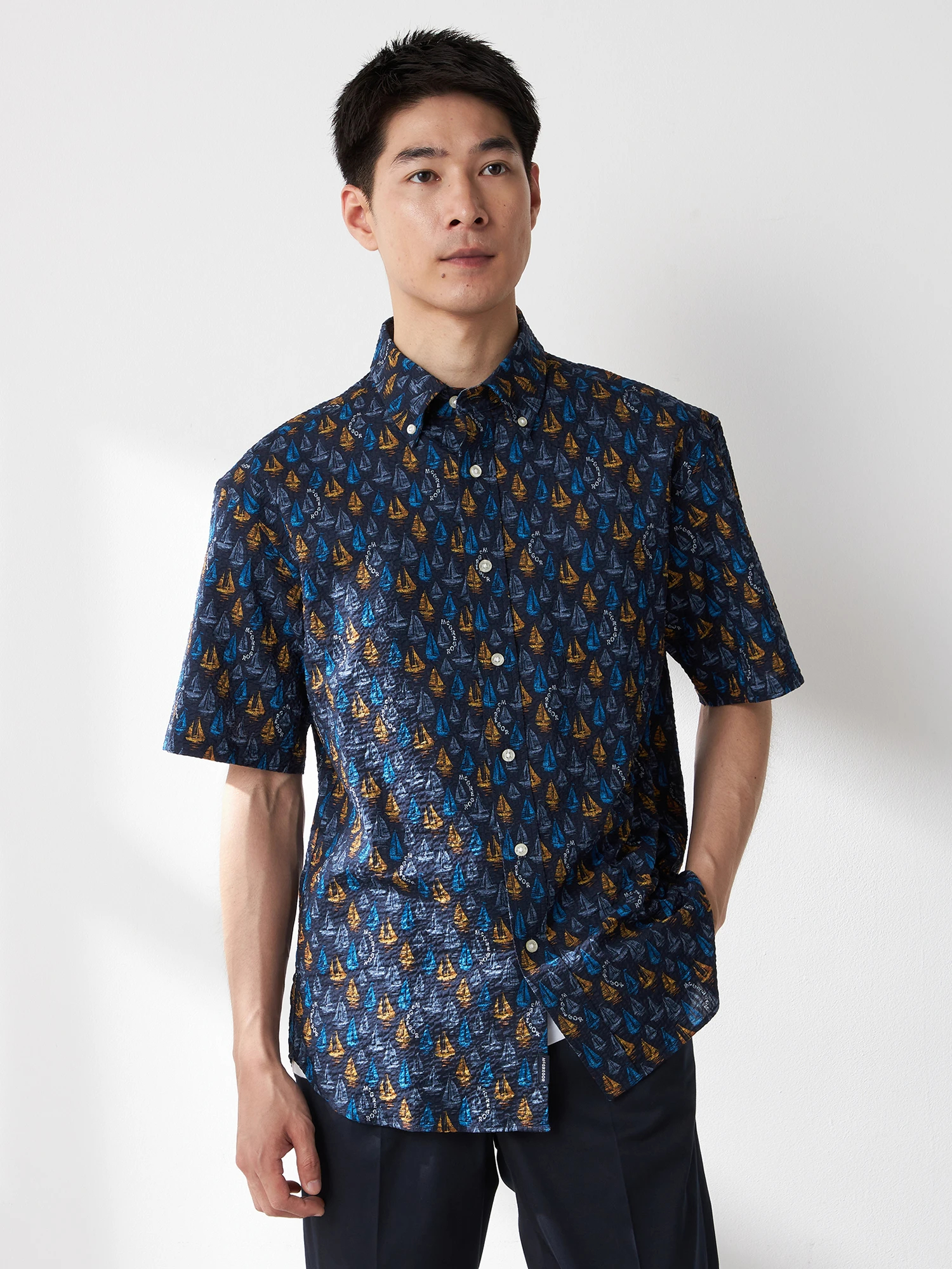 McGREGOR（マックレガー）｜シャツ(半袖）｜リゾート柄シャツ（ヨット