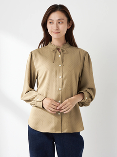 McGREGOR(マックレガー) |シャドーチェックドットプリントブラウス