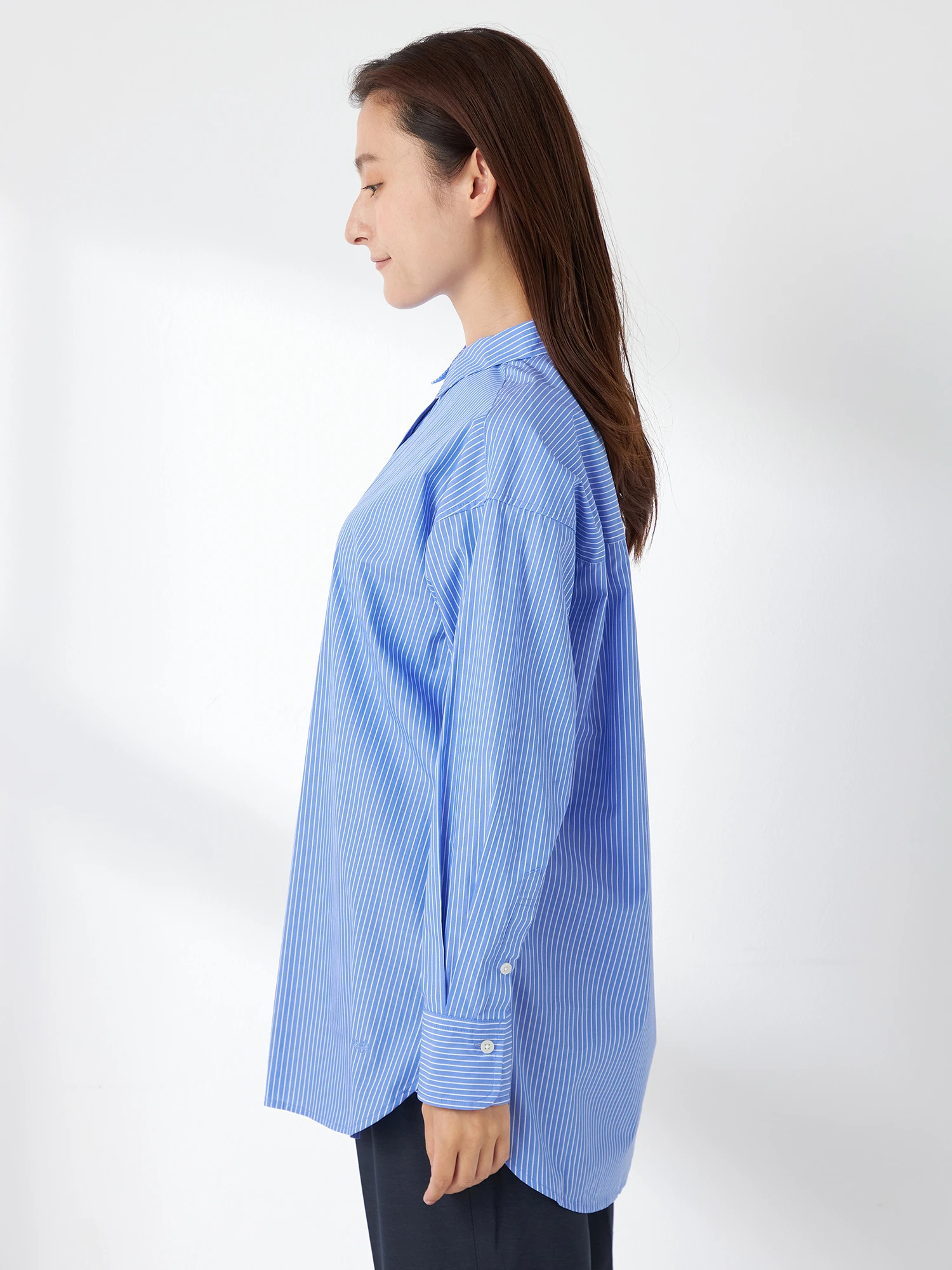 青と白のストライプ ビッグ長袖シャツ McGREGOR（マックレガー）｜シャツ(長袖・七分袖)｜デザイン