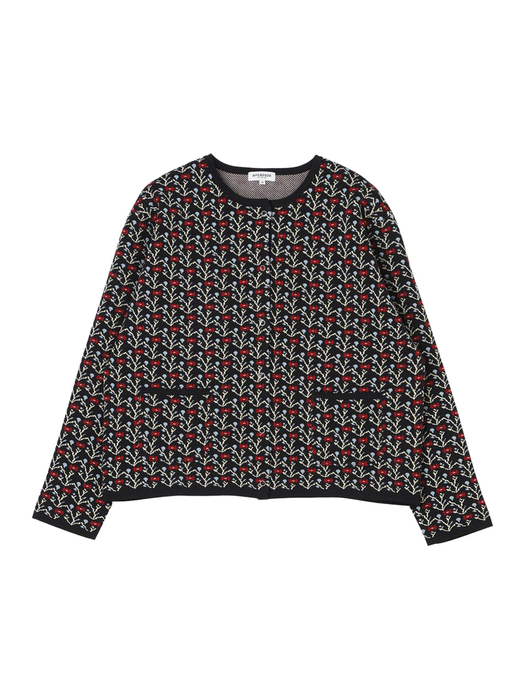 McGREGOR(マックレガー) |小花柄ジャガードカーディガン