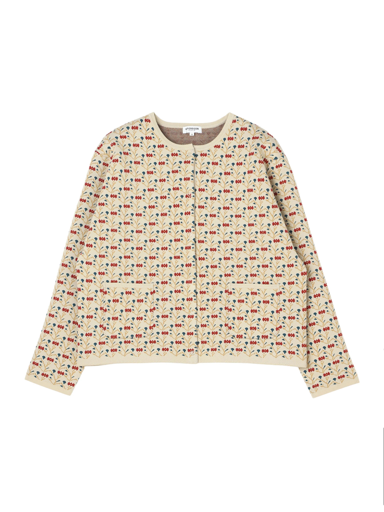 McGREGOR(マックレガー) |小花柄ジャガードカーディガン