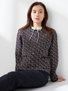 McGREGOR(マックレガー) |小花柄ジャガードカーディガン