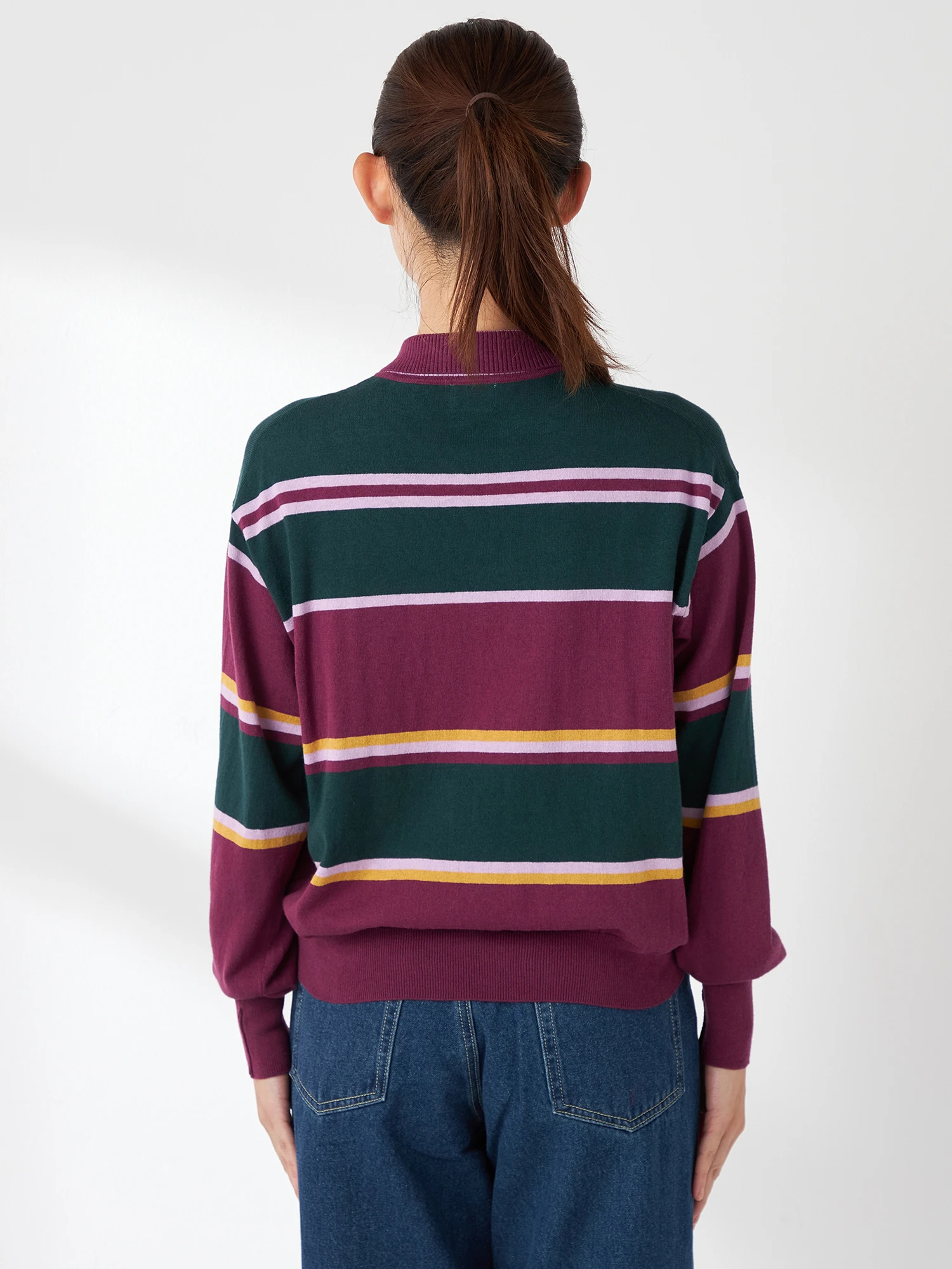 定価3万 Rags mcgregor モヘアボーダーニット ブラックxブルー