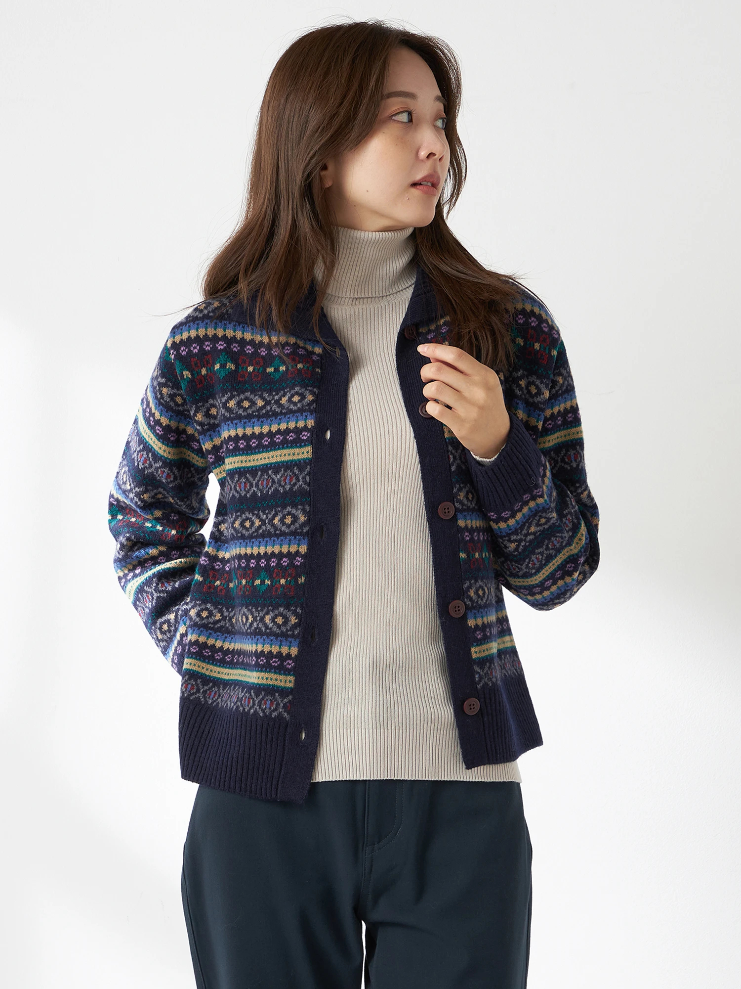 OLLEBOREBLA フェアアイル柄 ロングカーディガン McGREGOR（マックレガー）｜カーディガン｜フェアアイルカーディガン