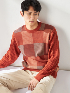 McGREGOR(マックレガー) |ブロックチェックニットプルオーバー