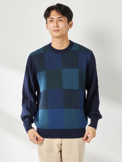 McGREGOR(マックレガー) |ブロックチェックニットプルオーバー
