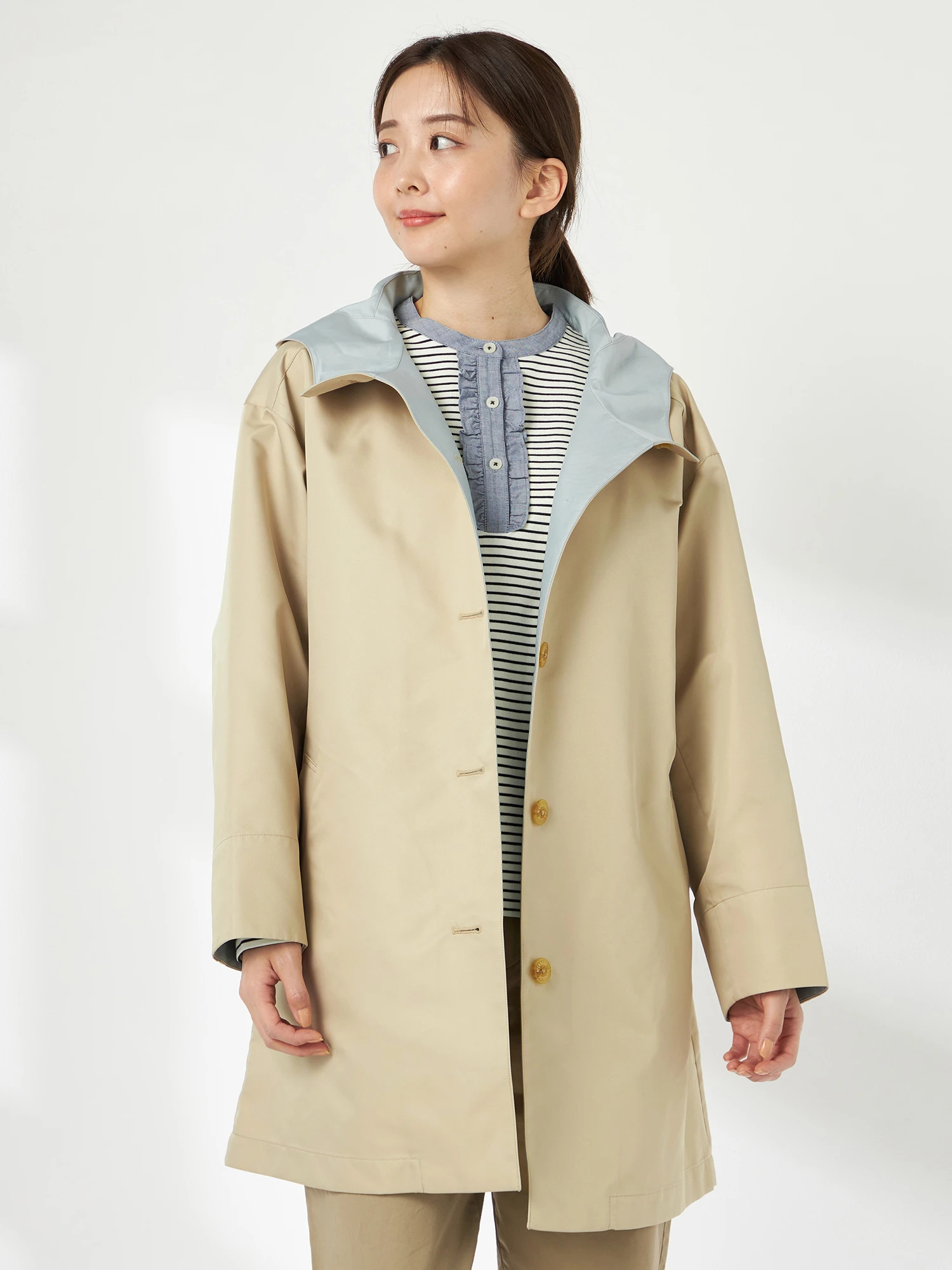 McGREGOR（マックレガー）｜ロングコート｜リバー仕立てフーデッド