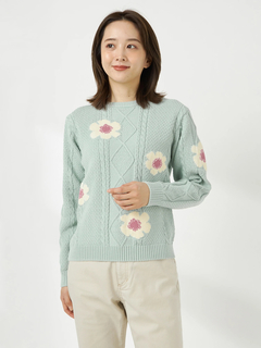 McGREGOR(マックレガー) |花柄ジャカードニットプルオーバー