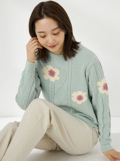 McGREGOR(マックレガー) |花柄ジャカードニットプルオーバー