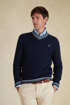 VICOMTE A.(ヴィコント アー) |KING M V NECK CLUB JUMPER