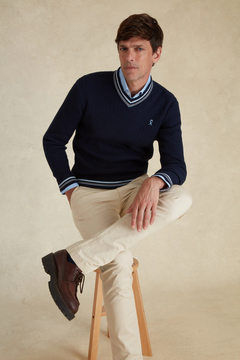 VICOMTE A.(ヴィコント アー) |KING M V NECK CLUB JUMPER