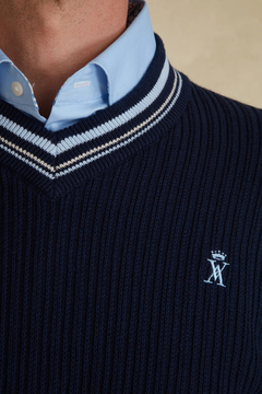 VICOMTE A.(ヴィコント アー) |KING M V NECK CLUB JUMPER