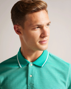 TED BAKER(テッドベーカー) |ELLERBY 半袖　ストライプ ポロシャツ (グリーン/ネイビー)