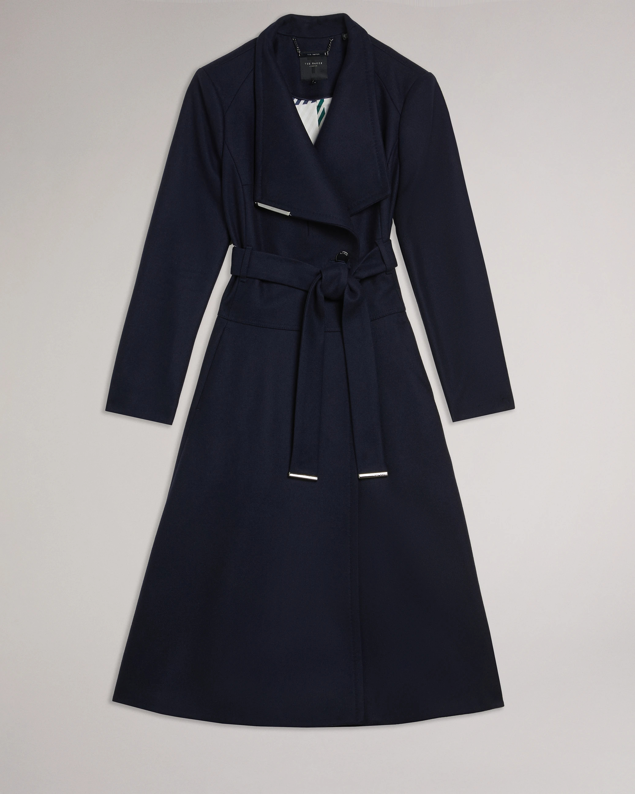 madeinルーマニアted baker wrap coat ロング　ラップコート　紺