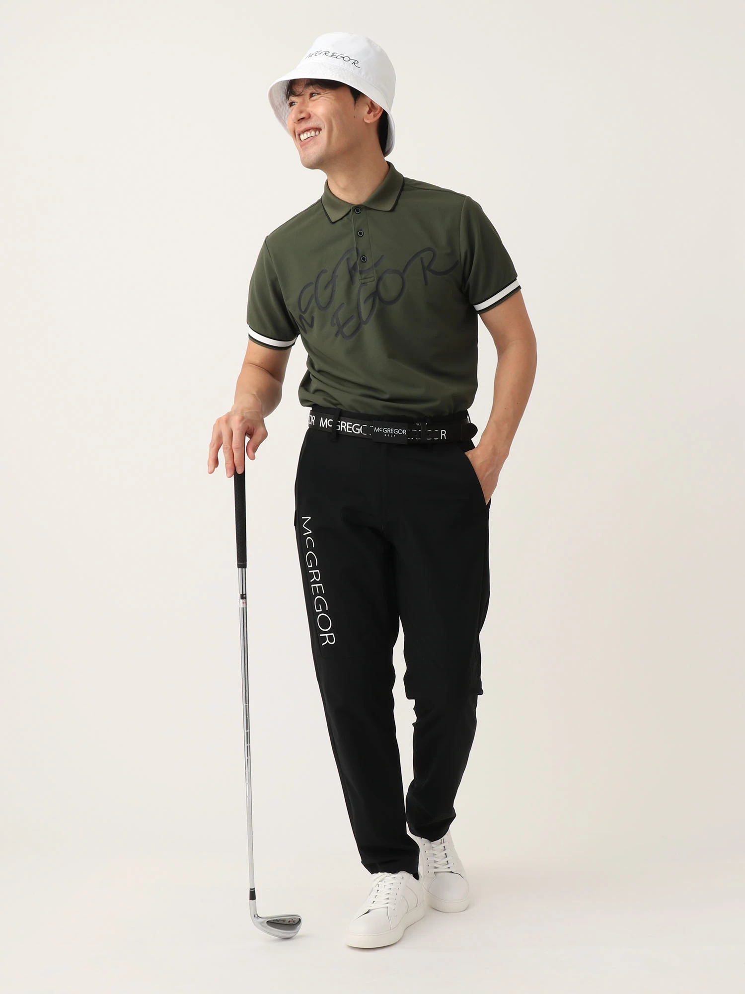 【美品】1PIU1UGUALE3 GOLF ロゴ ポロシャツ 半袖 XL カーキ 1PIU1UGUALE3 GOLF ウノピゥウノウグァーレトレゴルフ 半袖