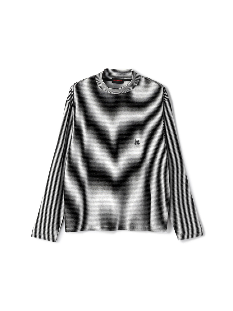 Mc McGREGOR(エムシー マックレガー) |Velour Stripe Mock Neck Tee ベロアボーダーモックネックT