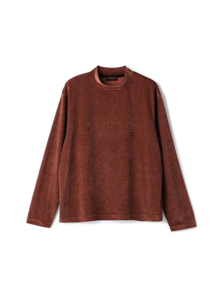 Mc McGREGOR(エムシー マックレガー) |Velour Stripe Mock Neck Tee ベロアボーダーモックネックT