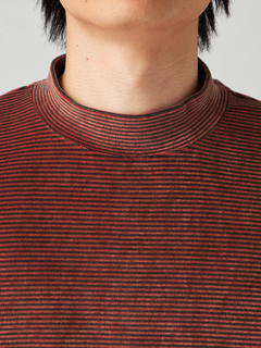Mc McGREGOR(エムシー マックレガー) |Velour Stripe Mock Neck Tee ベロアボーダーモックネックT
