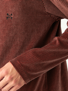 Mc McGREGOR(エムシー マックレガー) |Velour Stripe Mock Neck Tee ベロアボーダーモックネックT