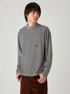 Mc McGREGOR(エムシー マックレガー) |Velour Stripe Mock Neck Tee ベロアボーダーモックネックT
