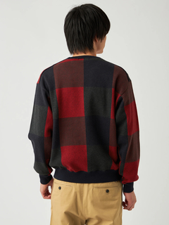 Mc McGREGOR(エムシー マックレガー) |Big Check Cotton-Cashmere Crew Neck Sweater ビッグチェックコットンカシミヤクルーネックニット