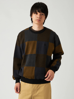 Mc McGREGOR(エムシー マックレガー) |Big Check Cotton-Cashmere Crew Neck Sweater ビッグチェックコットンカシミヤクルーネックニット